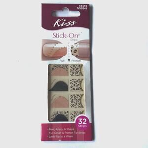 KISS Stick On Beauty Nail Art Design Press On 32 Strips Stickers New in Package